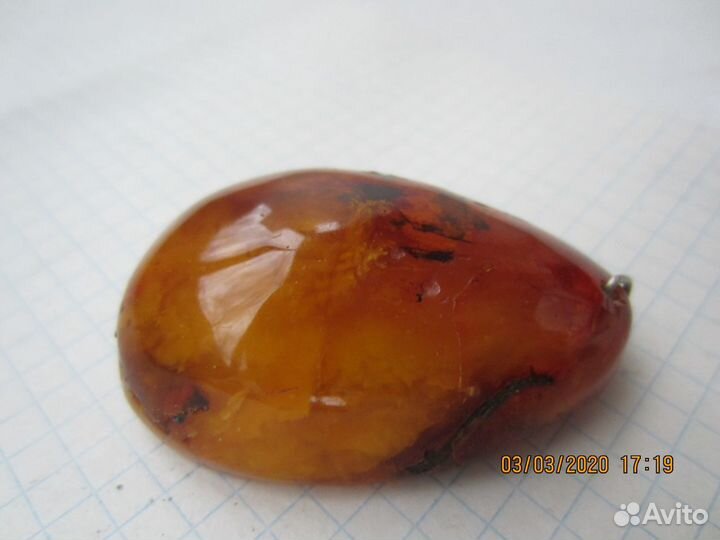 Вставка для кулона Натуральный Янтарь
