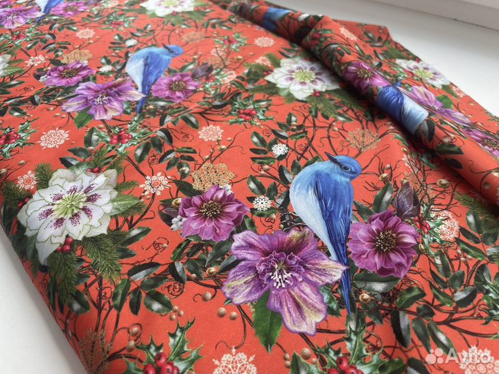 Шелк Армани новый с птицами