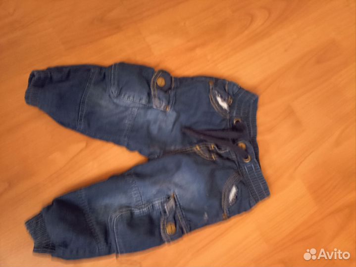 Джинсы 3 пары 6-9 мес