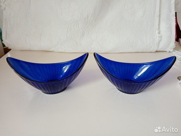 Синие вазочки конфетница пластмасса