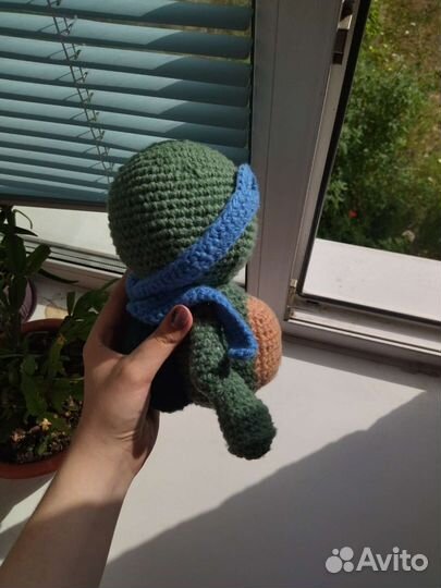 Черепашки-ниндзя. Леонардо. Вязанная игрушка