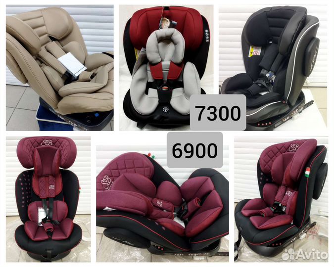 Новое поворотное автокресло 0-36 кг с isofix