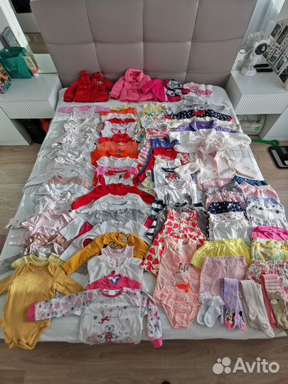 Огромный пакет вещей на девочку от 0 до года