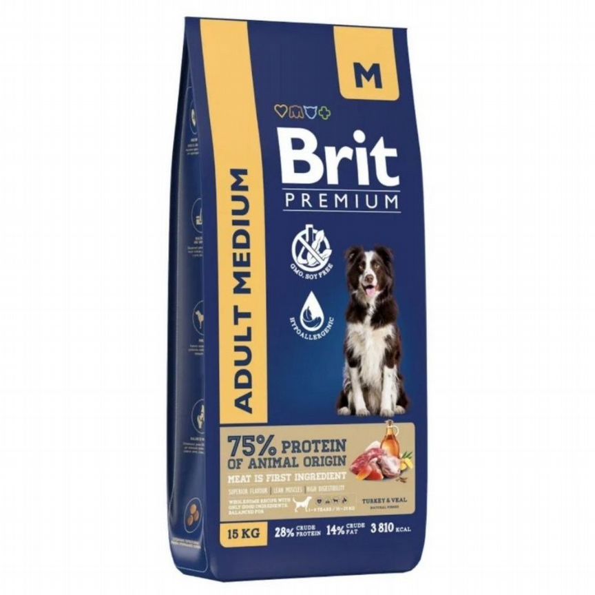 Brit Premium Dog Adult Medium - 15 кг