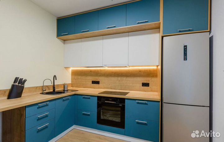 Кухня Голубая по индивидуальному заказу