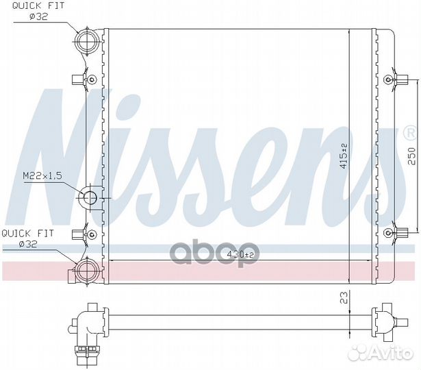 Радиатор 1J0121253AM 641011 Nissens