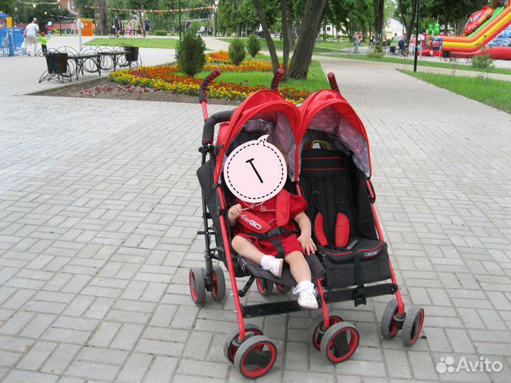 Коляска трость прогулочная для двойни Easy GO Duo