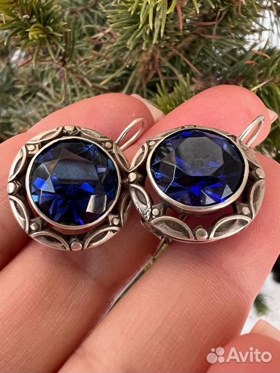 Серебряные серьги 875 звезда СССР москва