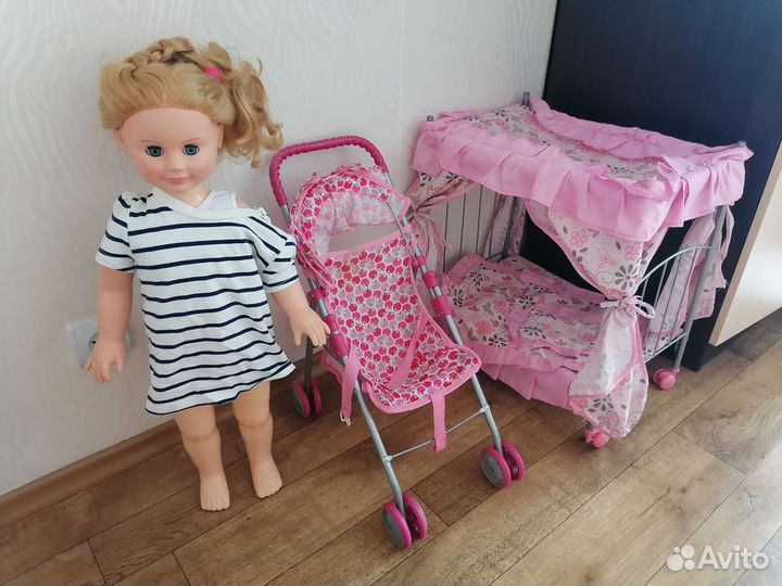 Продам коляску, кроватку и куклу