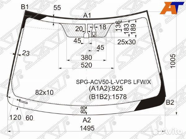 Стекло лобовое toyota camry europe/russia ACV50 /5