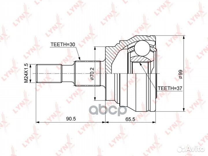 ШРУС mercedes benz ML-class 04- нар. CO3852 LYN