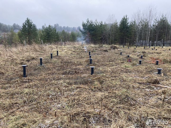 Монтаж винтовых свай. Фундамент