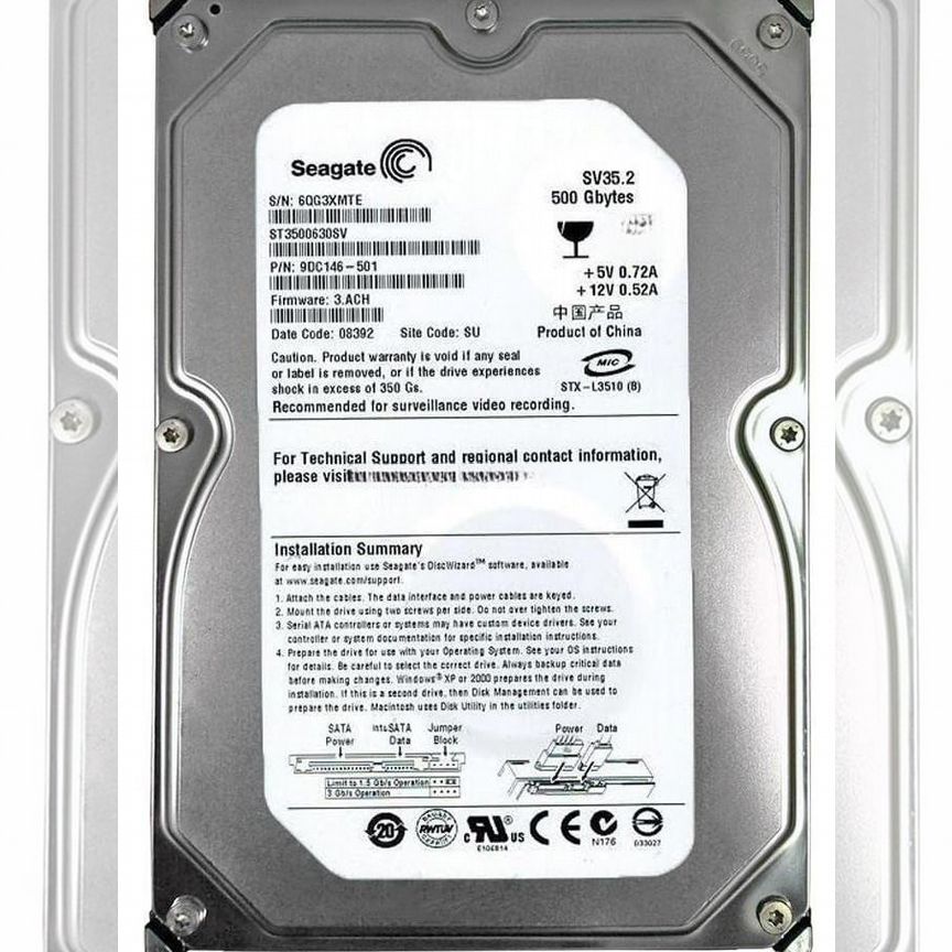 [ST3500630SV] Жесткий Диск Seagate 500gb Sata2 3,5" St3500630sv