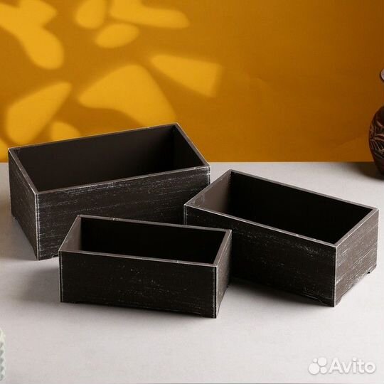 Набор ящиков деревянных 'Прованс' 3 в 1 (25х14,5х1