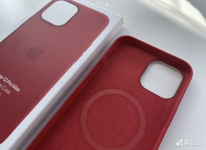 Чехол на iPhone 12 pro max apple silicone case red