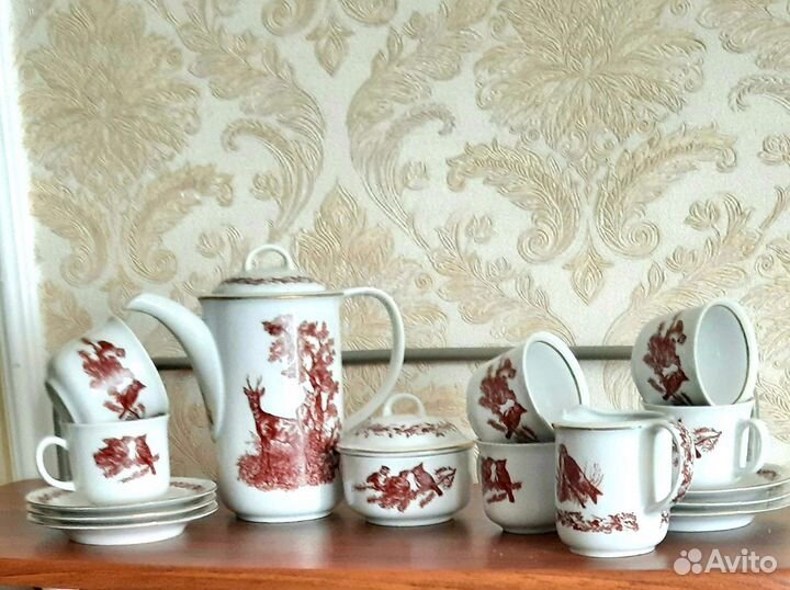 Кофейный сервиз Охота ГДР