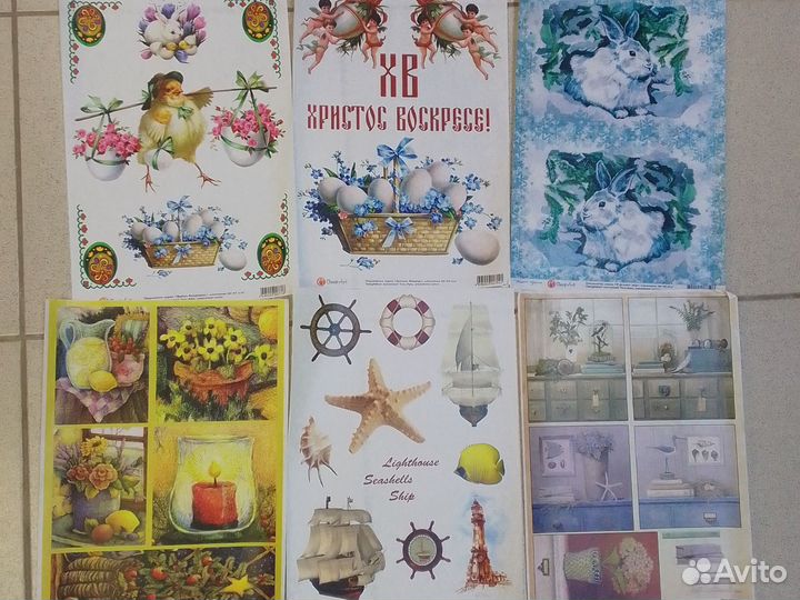 Декупажные карты и наклейки на стекло