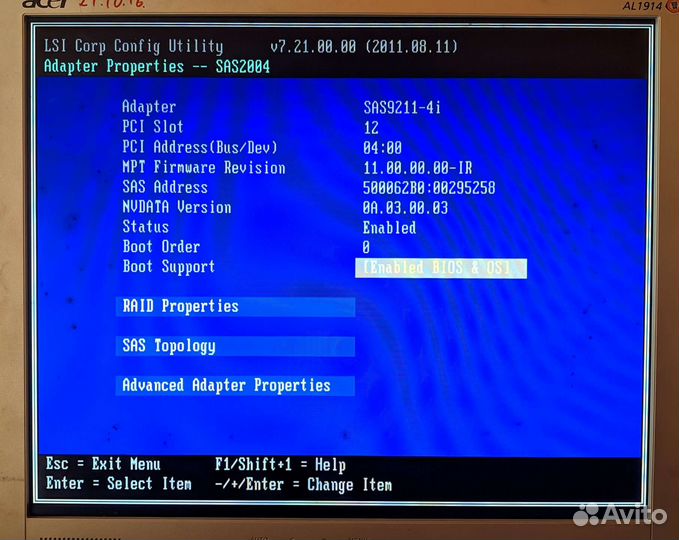 Raid-Контроллер SAS LSI 9211-4i