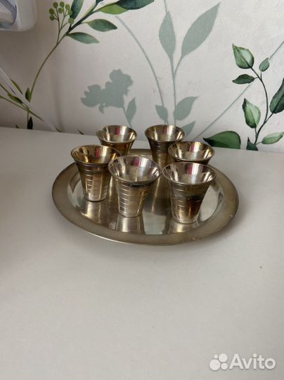 Набор. Стопки. Мельхиор. Посеребрение