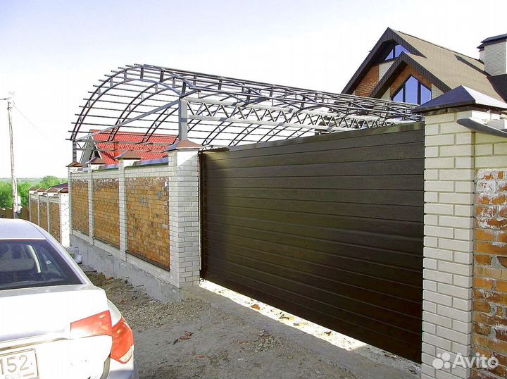 Откатные ворота под ключ новые