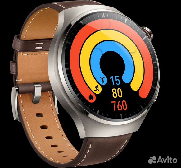 Huawei watch 4 pro 49 mm brown кожаный ремешок