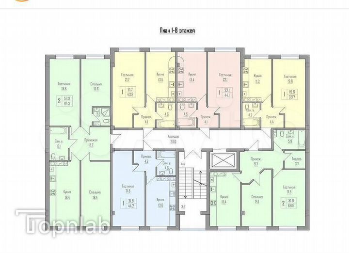 2-к. квартира, 66,6 м², 2/11 эт.