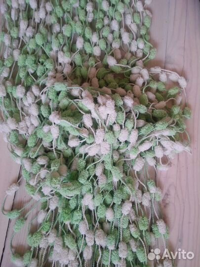 Штора Гардина Нити Зеленый Шарики б/у