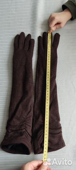 Перчатки длинные женские демисезонные, размер 6,5