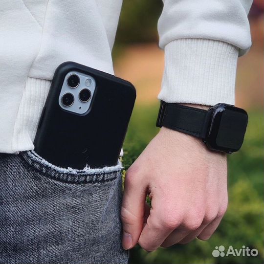 Кожаный ремешок Apple Watch (Hermes)