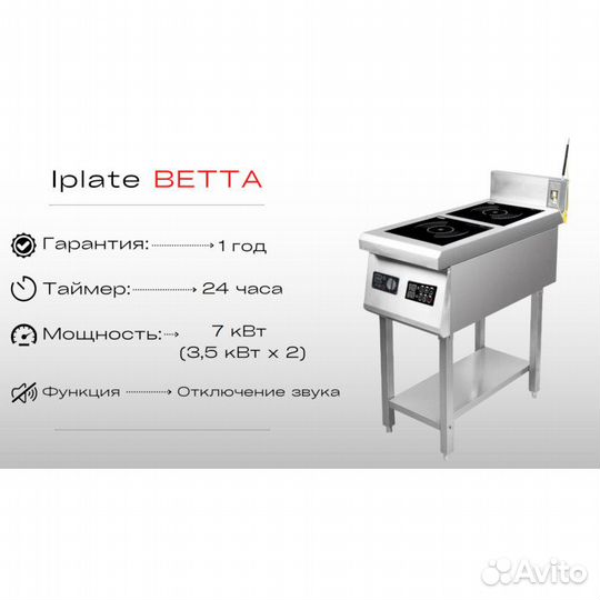 Двухконфорочная индукционная плита iPlate Betta+
