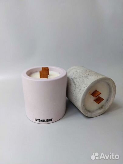 Свечи подсвечники соевый воск бетон гипс