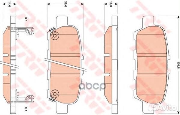 Колодки задние nissan juke, teana II (J32) GDB3