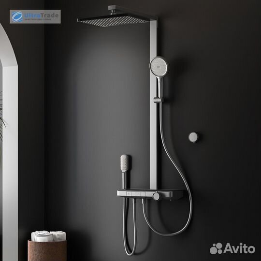 Душевая стойка с термостатом Xiaomi Whale Spout Thermostatic Shower Set VPlus Version Gun Gray