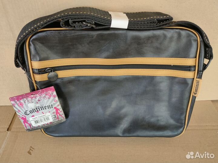 CC063 Gold Сумка для ноутбука Continent Black-Gold