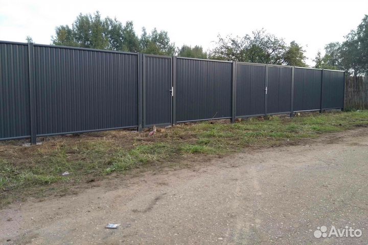 Забор из профнастила / монтаж и установка