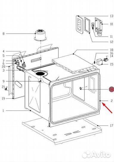 Уплотнитель для духового шкафа Miele 6432220