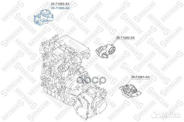 25-71080-SX подушка двс правая Mazda 2 1.25-1