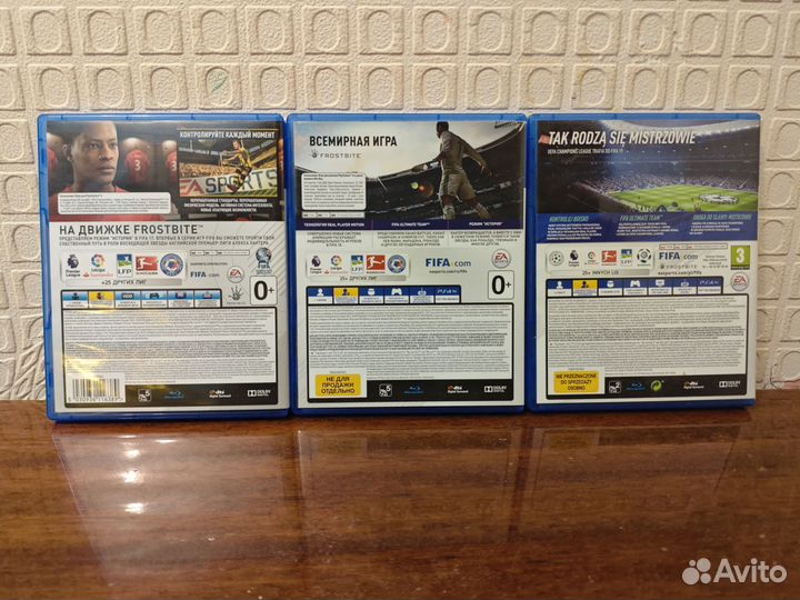 Диски ps4 - fifa 17, 18, 19