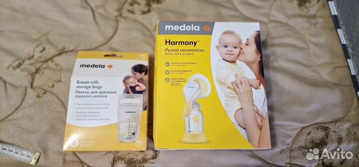 Ручной сцеживатель молокоотсос medela с пакетами