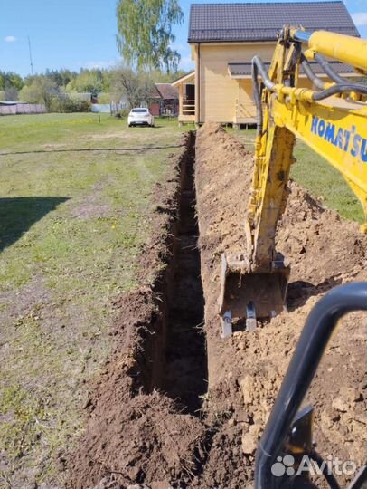 Услуги мини экскаватора. Мини трактор аренда