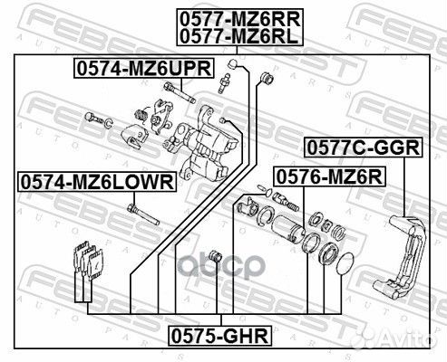 Суппорт задн правый mazda 6 GG/GH 0577-MZ6RR 05