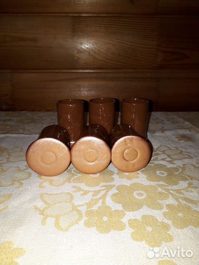 Рюмки из глины, ваза