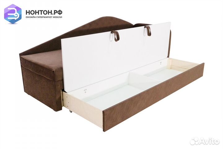 Диван еврософа Верди правый коричневый