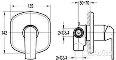Встраиваемый смеситель для душа Cezares globo-F-DEV4