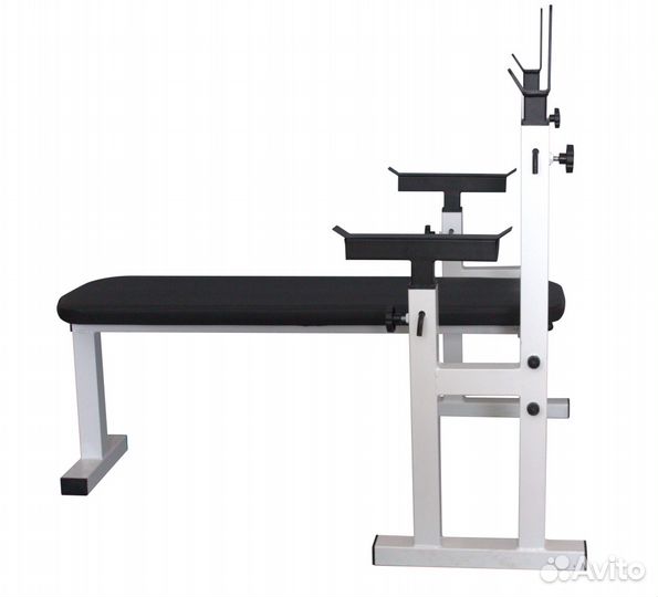Скамья для жима со стойками для штанги и страховка