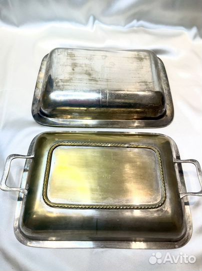 Жаровня латунная, посеребренная