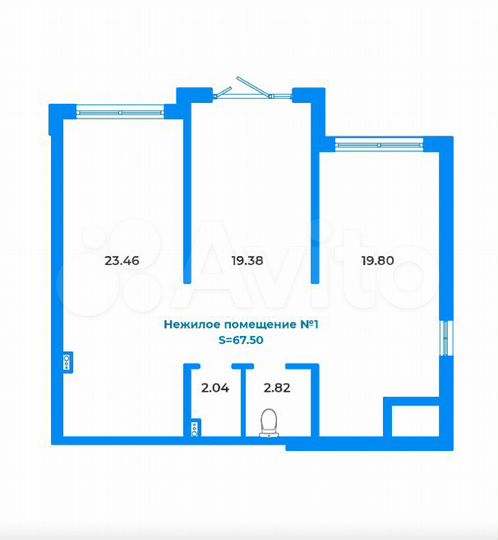 Свободного назначения, 67.5 м²