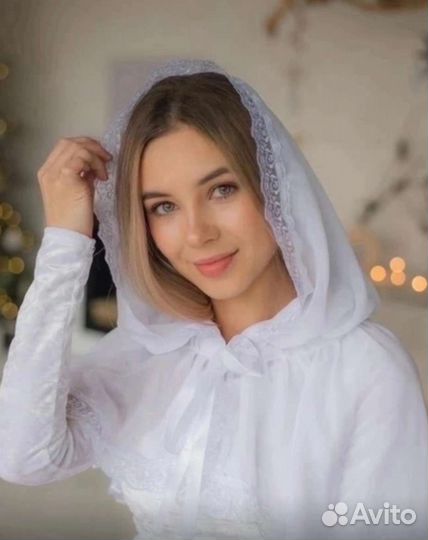 Неспадающий платок для храма, венчание, крестины