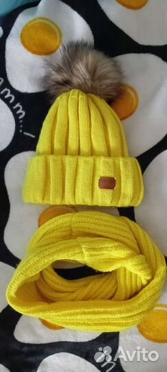 Шапка и снуд для девочки зимняя