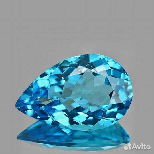 Топаз натуральный 10,06Ct 18х12мм VVS Swiss Blue Б
